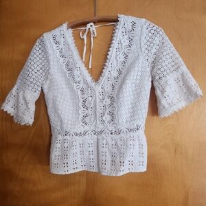 Abercrombie & Fitch White Lace Blouse